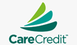 CareCredit logo featuring green curved swoosh design for payment financing services.