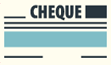 Cheque payment method icon with teal stripe representing financial transaction option.