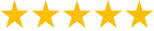 Five gold stars representing excellent customer rating and satisfaction for Lancaster pediatric dentistry services.